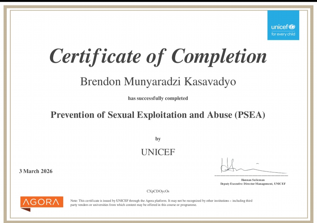 UN Agora PSEA Certification — Protection from Sexual Exploitation and Abuse