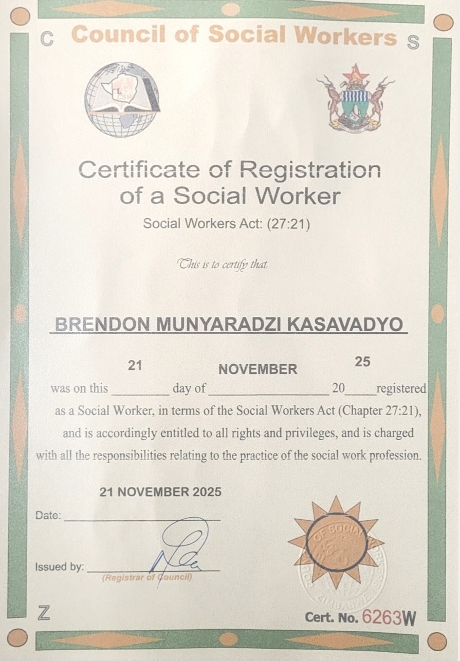 Registered Social Worker — Council of Social Workers Zimbabwe